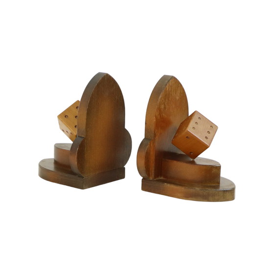 Image 1 of Wooden Dice Bookends