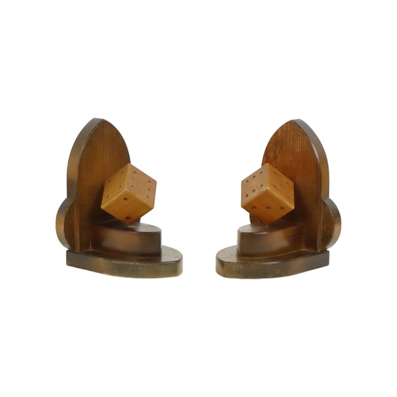 Image 1 of Wooden Dice Bookends