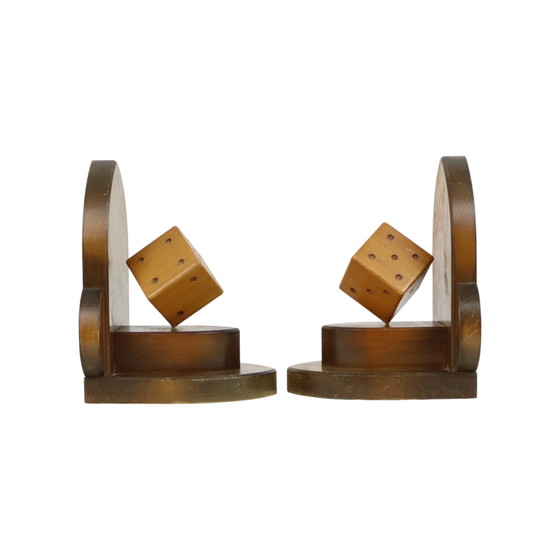 Image 1 of Wooden Dice Bookends