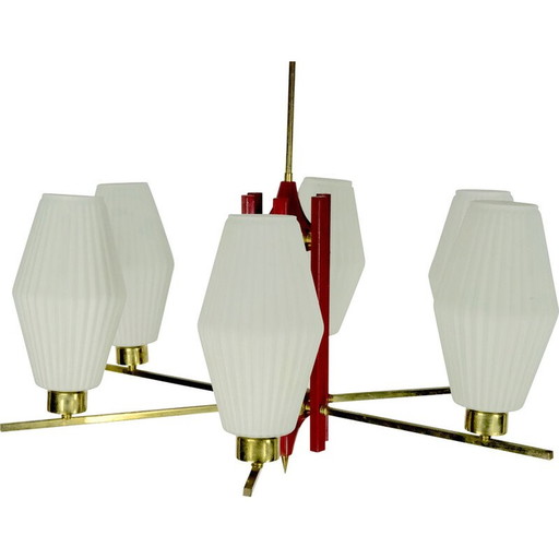 Mid-century six-light chandelier, 1950s