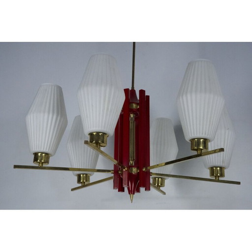 Mid-century six-light chandelier, 1950s