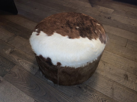 Image 1 of Vintage cowhide ottoman