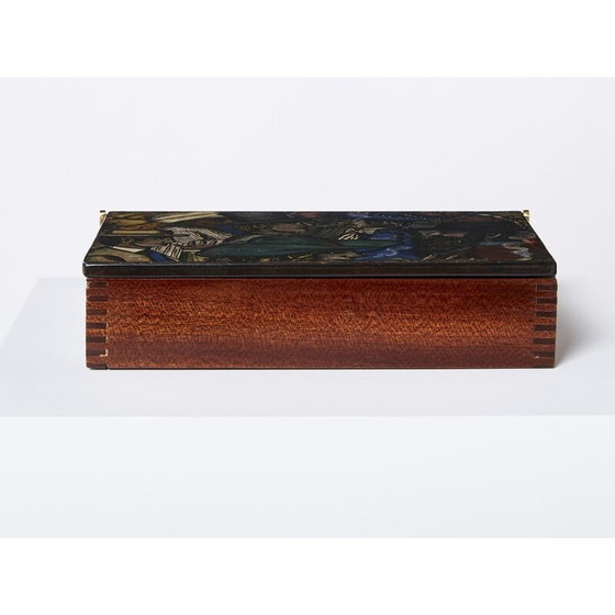 Image 1 of Vintage box in mahogany and painted wood by Piero Fornasetti, Italy 1950