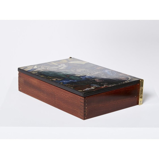 Image 1 of Vintage box in mahogany and painted wood by Piero Fornasetti, Italy 1950