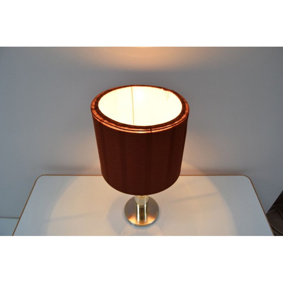 Image 1 of Vintage table lamp in fabric and brass by Kamenicky Senov, Czechoslovakia 1960