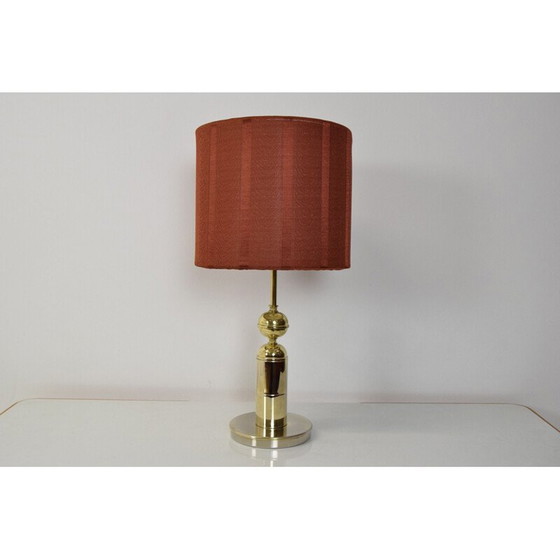 Image 1 of Vintage table lamp in fabric and brass by Kamenicky Senov, Czechoslovakia 1960
