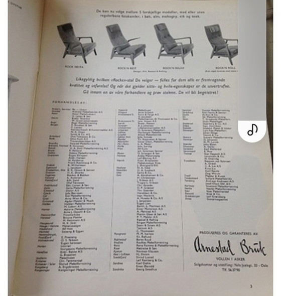 Image 1 of Rock Siesta Arnestad Bruk Adjustable Armchair, Norway, 1957