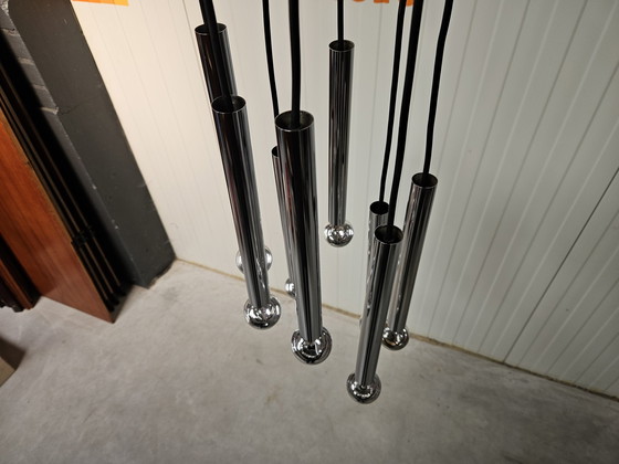 Image 1 of Lampe suspendue vintage cascade chrome