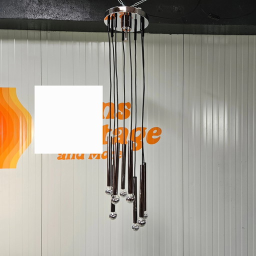 Lampe suspendue vintage cascade chrome
