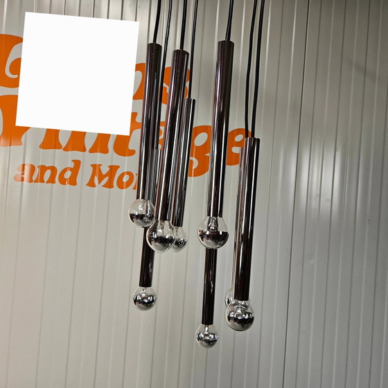 Image 1 of Lampe suspendue vintage cascade chrome