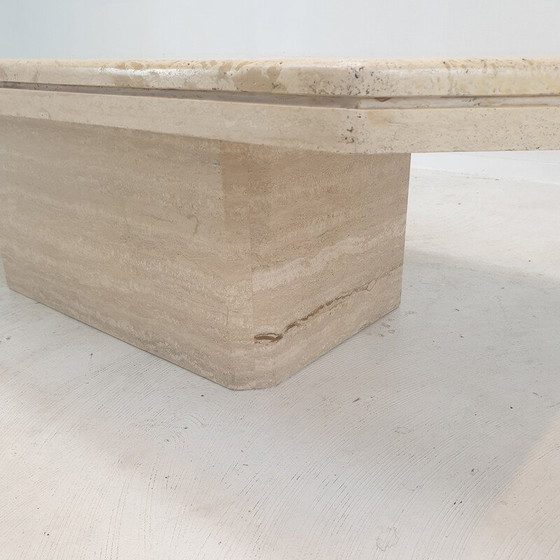 Image 1 of Vintage travertine coffee table, Italy 1980s