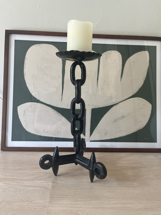 Image 1 of Brutalist cast silk candlestick