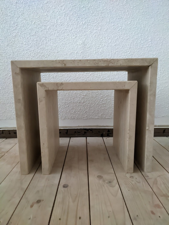 Image 1 of Travertine Nesting Set Italy 70'S