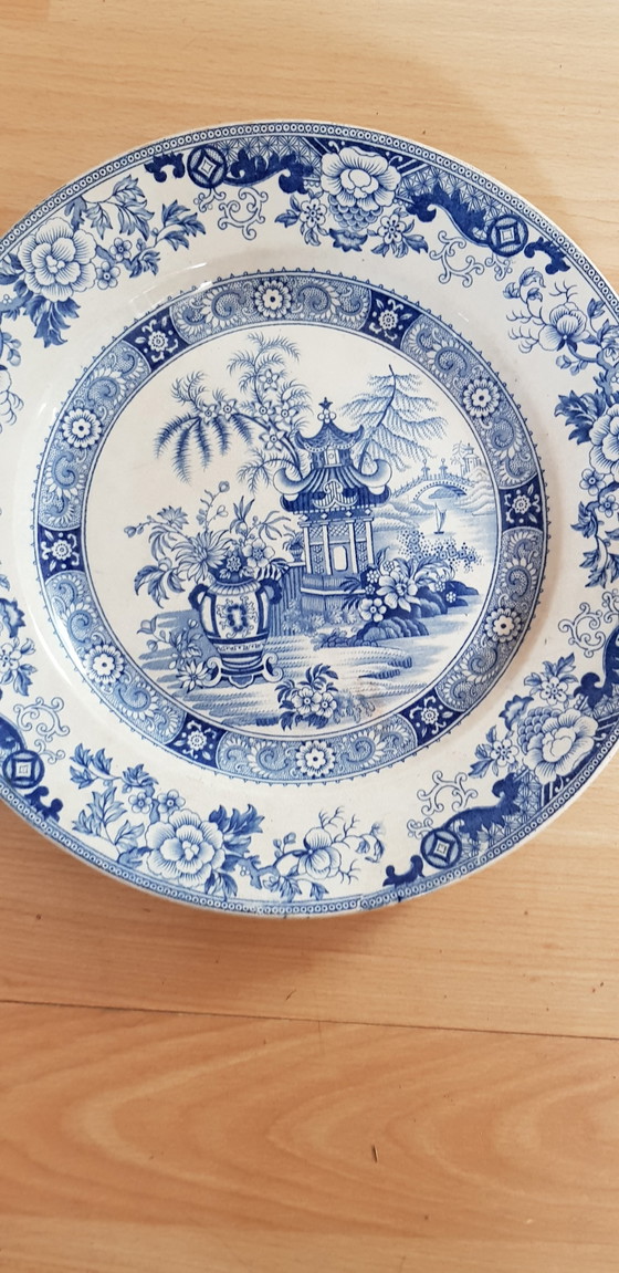 Image 1 of Creil and Montereau porcelain Japanese décor plate Lebeuf Milliet