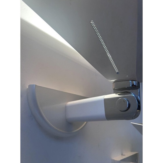 Image 1 of Pair of vintage adjustable wall lamp in white lacquered metal and chrome for Martini Fratelli, Italy 1980