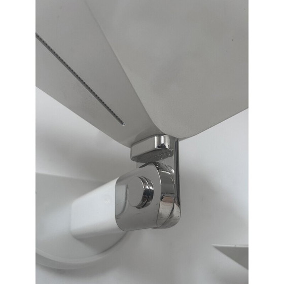 Image 1 of Pair of vintage adjustable wall lamp in white lacquered metal and chrome for Martini Fratelli, Italy 1980