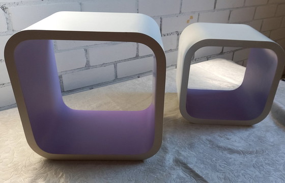 Image 1 of Vintage Shelves - Modular Elements - Lacquered Wood - 1970-1980