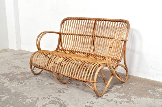 Image 1 of Vintage rattan lounge sofa