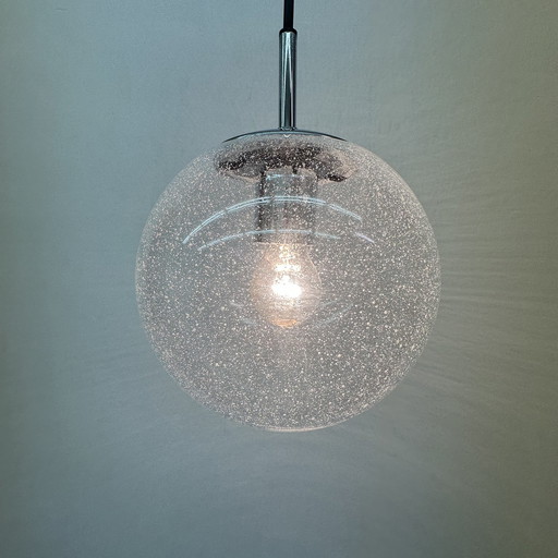 Limburg glashütte hanging lamp globe glass from the 1970s