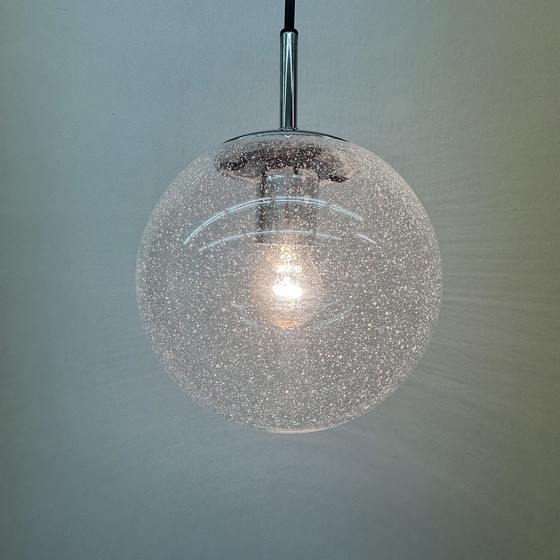 Image 1 of Limburg glashütte hanging lamp globe glass from the 1970s