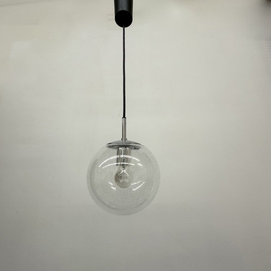 Image 1 of Limburg glashütte hanging lamp globe glass from the 1970s