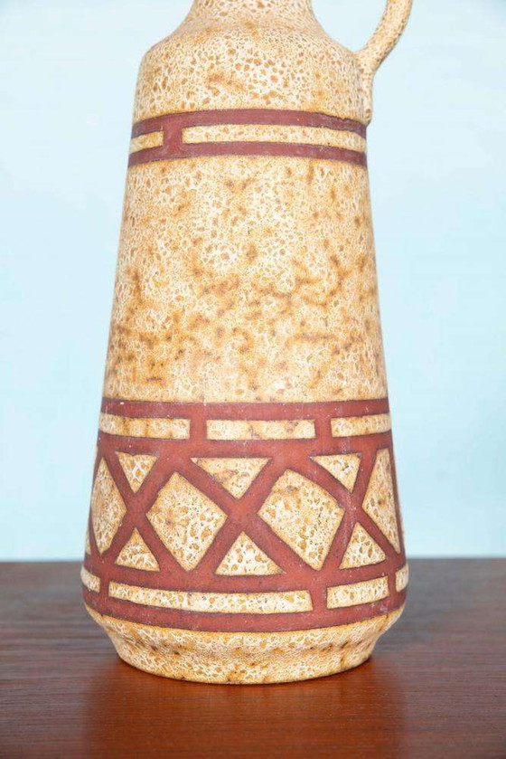 Image 1 of Vase vintage des années 1960, W-Allemagne vase de sol jaune caramélisé