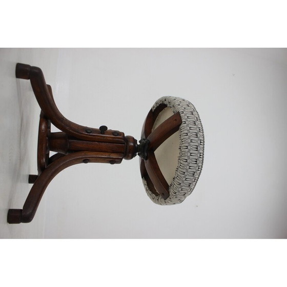 Image 1 of Vintage bentwood and beechwood piano stool ,Czechoslovakia 1930s