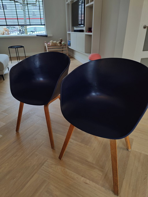 2X Hay Aac 22 Dining Chair Blue