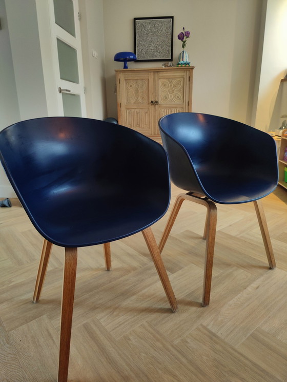 Image 1 of 2X Hay Aac 22 Dining Chair Blue