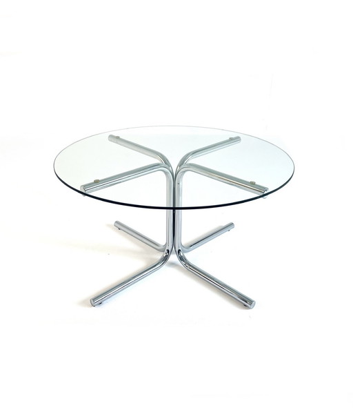 Space Age Coffee Table Chrome & Glass