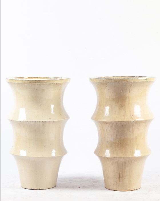 Image 1 of 2x Grands vases de sol organiques