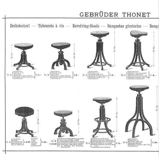 Image 1 of Austrian Piano Stool In Beech And Bentwood By Michael Thonet For Thonet, 1890S