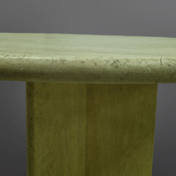 Image 1 of Round Travertine Dining Table, Italy 1970S