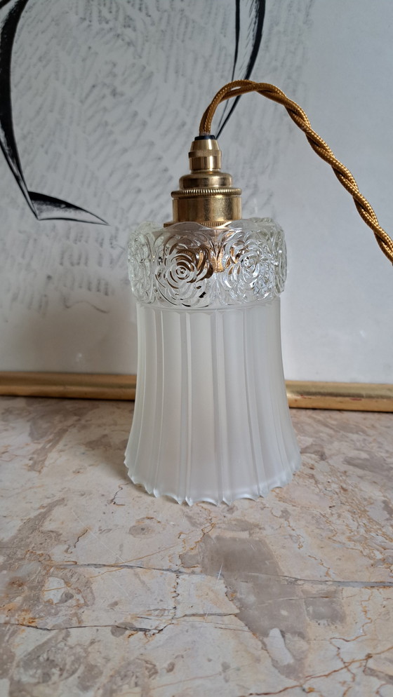 Image 1 of Vintage Glass Pendant Lamp