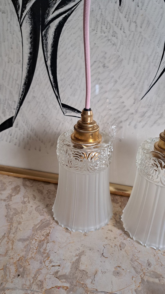 Image 1 of Vintage Glass Pendant Lamp