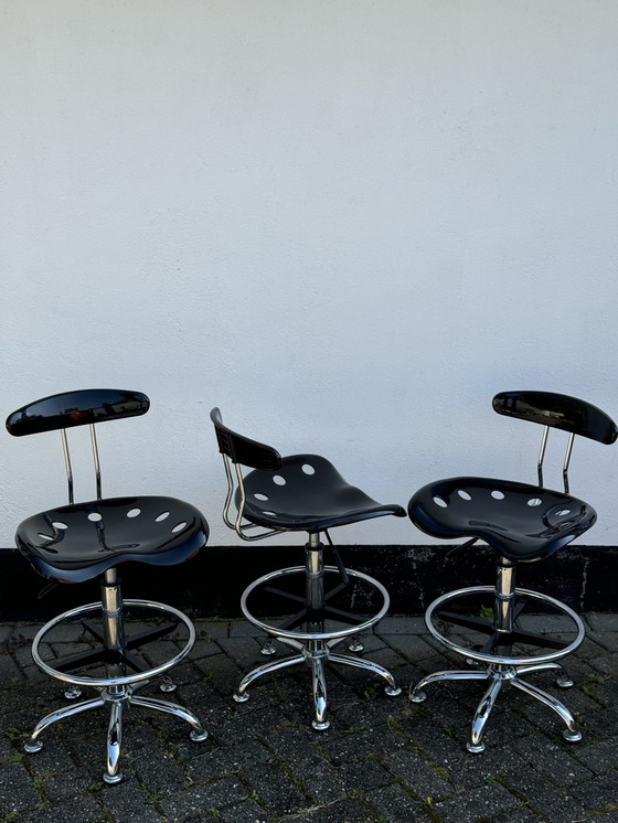 Image 1 of Trio Of Adjustable Tractor Seat Bar Stools