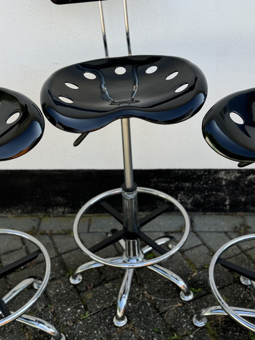 Trio Of Adjustable Tractor Seat Bar Stools