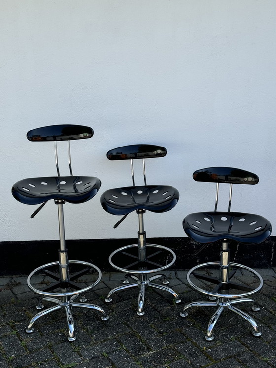 Image 1 of Trio Of Adjustable Tractor Seat Bar Stools