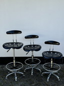 Trio Of Adjustable Tractor Seat Bar Stools