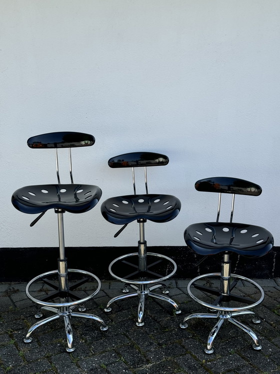 Image 1 of Trio Of Adjustable Tractor Seat Bar Stools