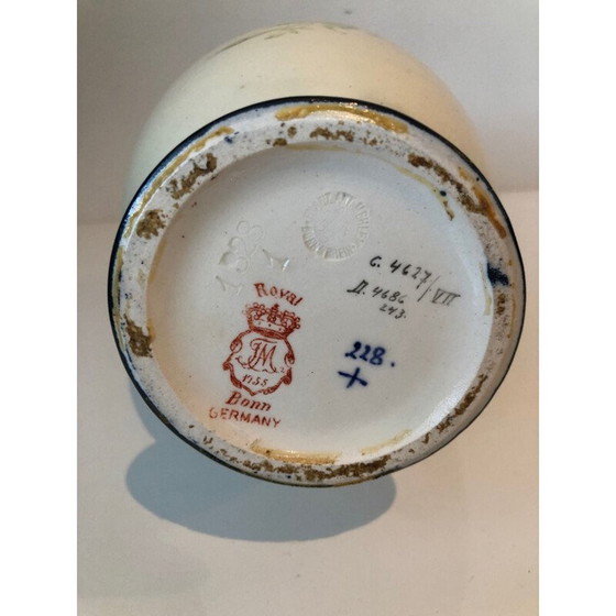 Image 1 of Vaso in porcellana vintage con fiori dipinti a mano