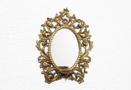 Image 1 of Mirror candle in brass 1960