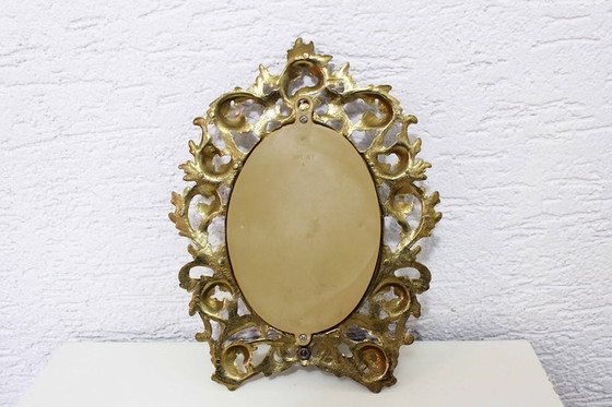 Image 1 of Bougie miroir en laiton 1960