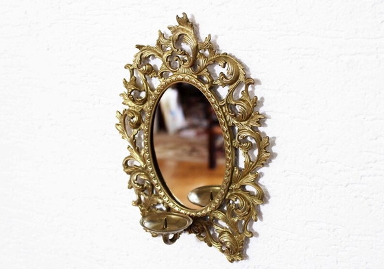 Image 1 of Mirror candle in brass 1960