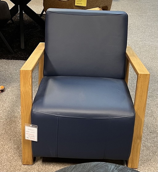 For Sale: Modern Armchair In Blue Leather