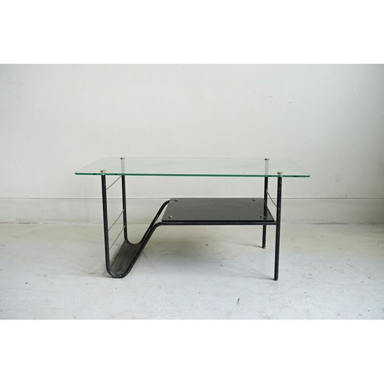 Image 1 of Vintage glass and metal coffee table, 1960