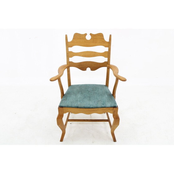 Image 1 of Vintage Razorblade armchair in solid oak by Henning Kjærnulf for EG Møbler, Denmark 1960