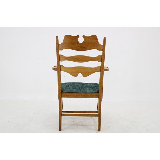 Image 1 of Vintage Razorblade armchair in solid oak by Henning Kjærnulf for EG Møbler, Denmark 1960