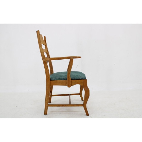 Image 1 of Vintage Razorblade armchair in solid oak by Henning Kjærnulf for EG Møbler, Denmark 1960
