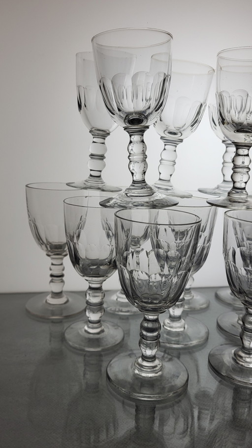 Set Of 14 Xixth Century Aperitif Wine Glasses